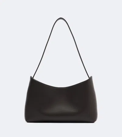 The Row Alma Small Leather Shoulder Bag In Brown