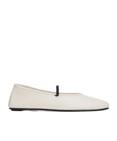 The Row Almond-toe Elasticated-strap Ballerina Flats In Nude