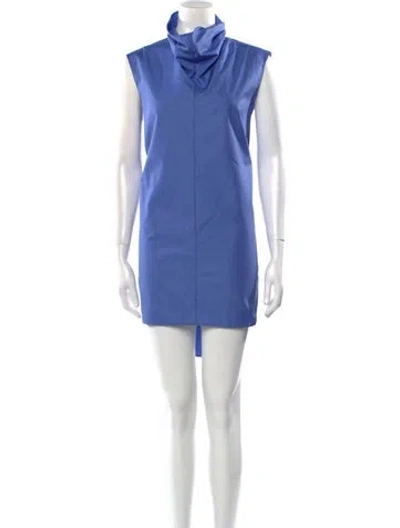 Pre-owned The Row 'almora' Mock Neck Tunic W/ Tags In Blue