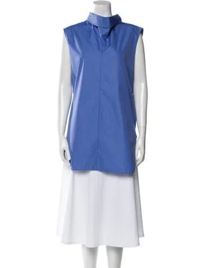 Pre-owned The Row Almora Mock Neck Tunic W/ Tags In Blue