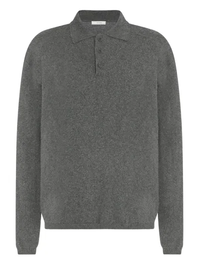The Row Almot Textured Polo Shirt In Gray