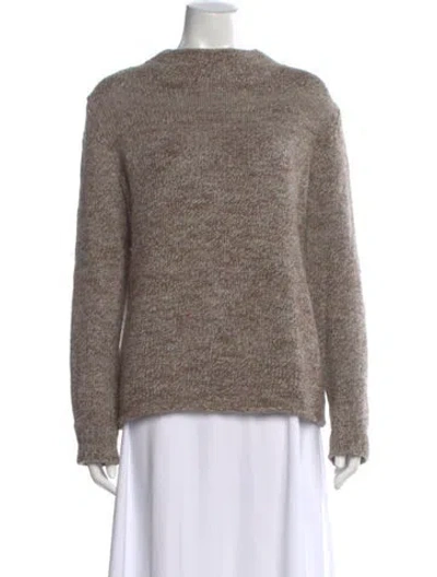 Pre-owned The Row Alpaca Bateau Neckline Sweater In Brown