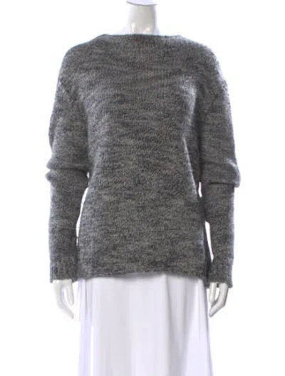 Pre-owned The Row Alpaca Bateau Neckline Sweater In Gray