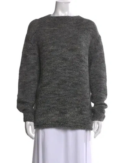 Pre-owned The Row Alpaca Tweed Pattern Sweater In Grey