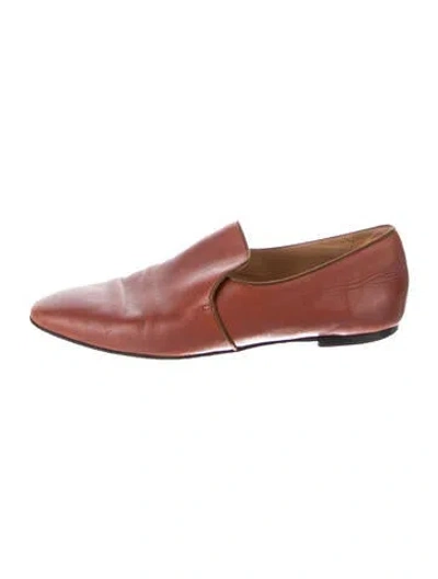 Pre-owned The Row Alys Leather Loafers In Brown