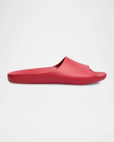 The Row Ama Rubber Flat Slide Sandals In Red