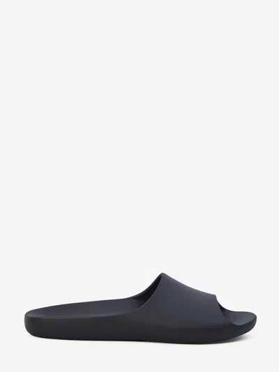 The Row Ama Rubber Flat Slide Sandals In Black