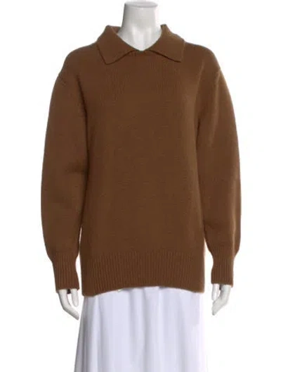 Pre-owned The Row Amalio Merino Wool Sweater In Brown