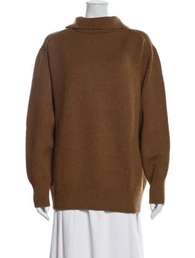 Pre-owned The Row Amalio Merino Wool Sweater In Brown