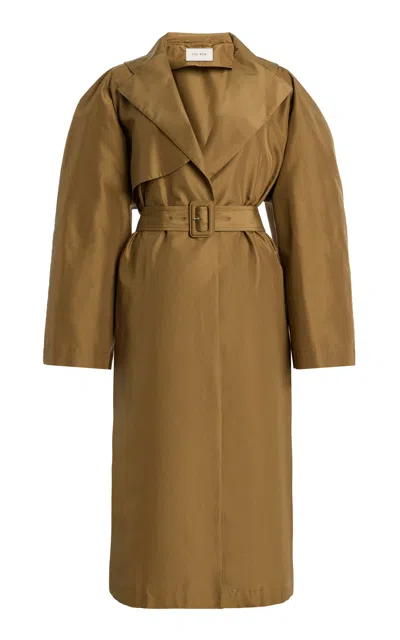 The Row Amapola Silk Coat In Brown