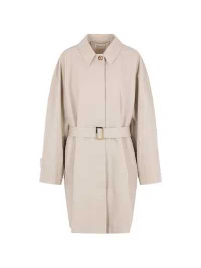 The Row Amaya Belted Coat In Neutral