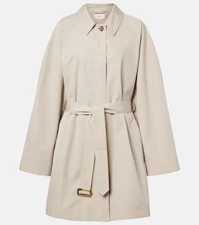 The Row Amaya Belted Cotton Car Coat In Neutral
