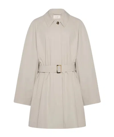 The Row Amaya Coat Beige In Gray