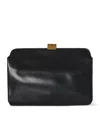 The Row Amazon Shiny Kid Leather Clutch In Black