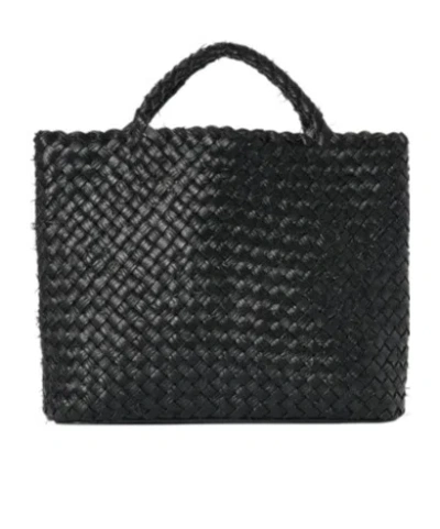 The Row Amber Woven Leather Tote Bag In Black