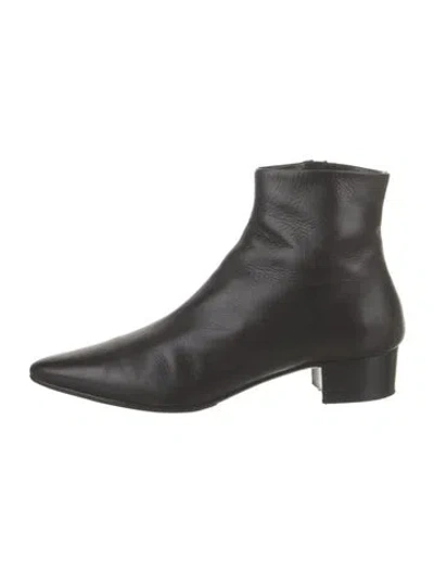 Pre-owned The Row Ambra Leather Boots In Brown