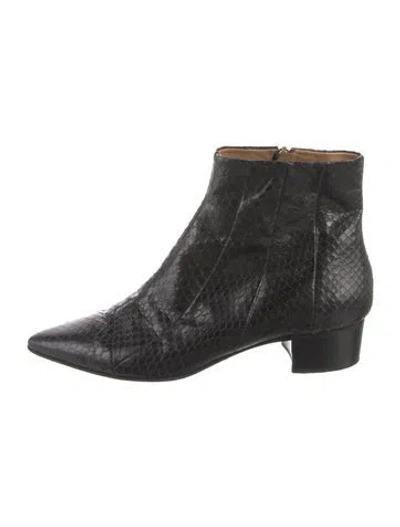 Pre-owned The Row Ambra Python Boots In Black