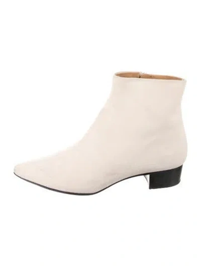 Pre-owned The Row Ambra Suede Boots In Neutrals