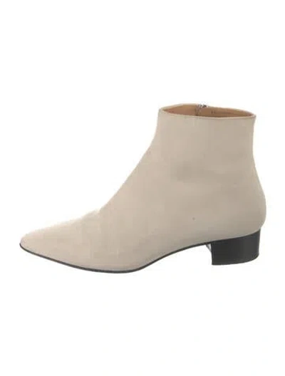 Pre-owned The Row Ambra Suede Boots In Neutrals