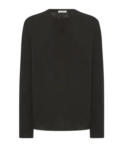 The Row Amia Pure Cotton T-shirt In Black