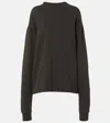 The Row Amira Cotton And Cashmere Sweater In Black