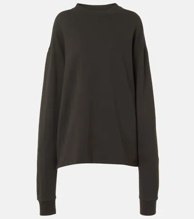 The Row Amira Cotton And Cashmere Sweater In Black
