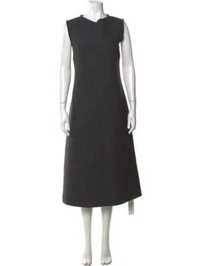 Pre-owned The Row Amor Midi Length Dress In Grey