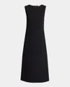 The Row Rhea Open-back Wool-blend Gown In Black