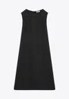 The Row Amor Sleeveless Wool-blend Midi Dress In Gray