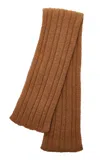The Row Amos Ribbed Wool Scarf In Brown