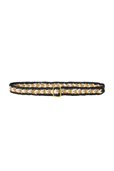 The Row Ana Belt In Black  Ivory  & Natural Ang