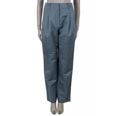 Pre-owned The Row Anchor Blue Grey Cotton 2023 Gaugin Pleated Pants 2 Xs In Gray