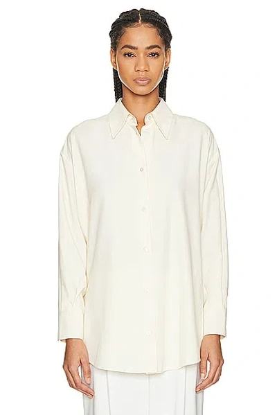 The Row Sisilia Silk-cashmere Flannel Shirt In White
