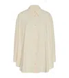 The Row Nomoon Jacquard Silk Poplin Shirt In Beige