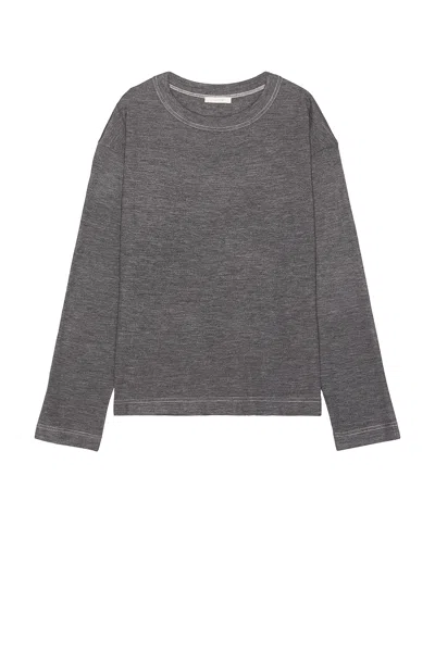 The Row Angelo T-shirt In Medium Grey Melange & Off White