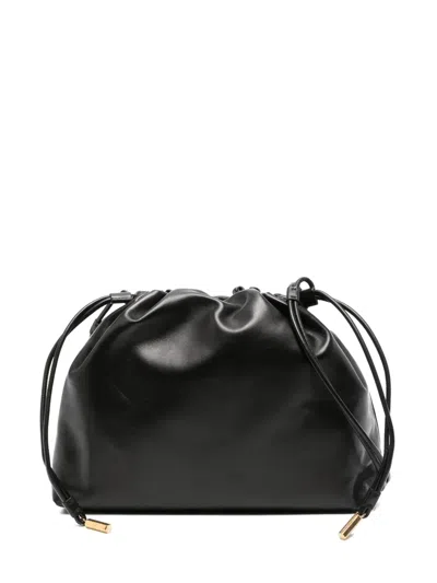 The Row Angy Leather Crossbody Bag In Schwarz
