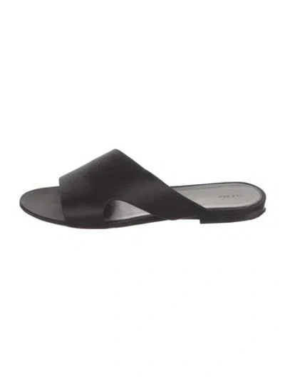 Pre-owned The Row Anita Satin Slides In Black