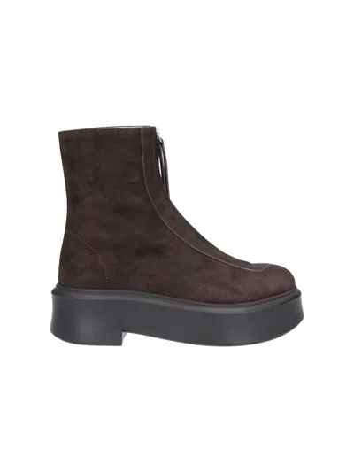 The Row Ankle Boots "zipped Boot 1" In Brown