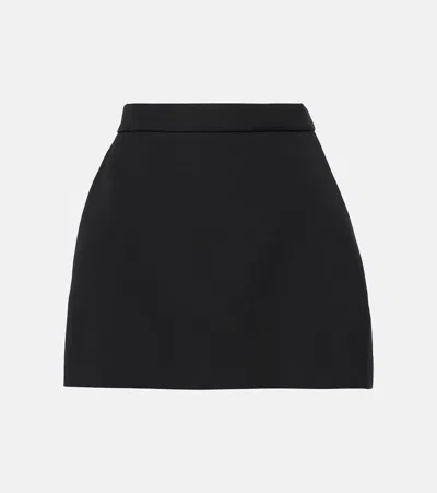 The Row Anouk Wool Miniskirt In Blk Black