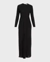 The Row Anselm Draped Crepe-trimmed Jersey Gown In Black