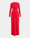 The Row Anselm Long-sleeve Draped Pocket Gown