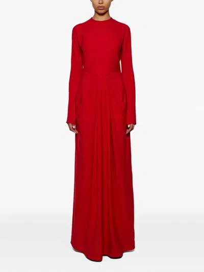 The Row Anselm Long-sleeve Maxi Dress In Red