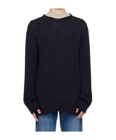 The Row Anteo Ribbed Knitted Sweater In Black