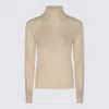 The Row Antique Cream Linen And Silk Blend Sweater In Antique Cream