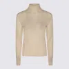 The Row Antique Cream Linen And Silk Blend Sweater In Antique Cream