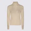 THE ROW THE ROW ANTIQUE CREAM LINEN AND SILK BLEND SWEATER