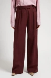 THE ROW ANTONE HIGH WAIST PLEAT WOOL WIDE LEG PANTS