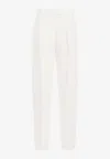The Row Antone Linen Carrot Pants In White