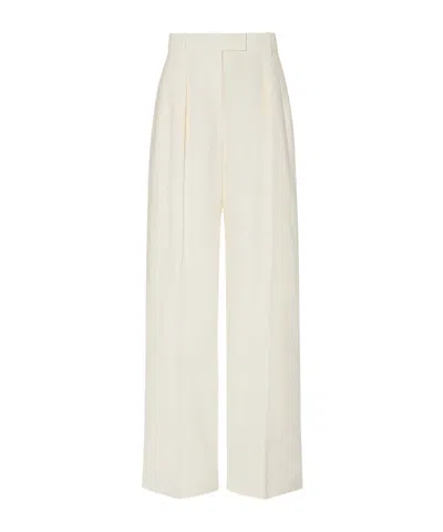 The Row White Linen Wide Trousers