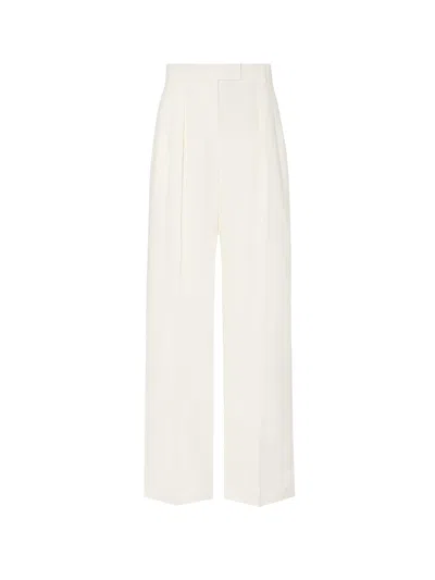The Row White Linen Wide Trousers